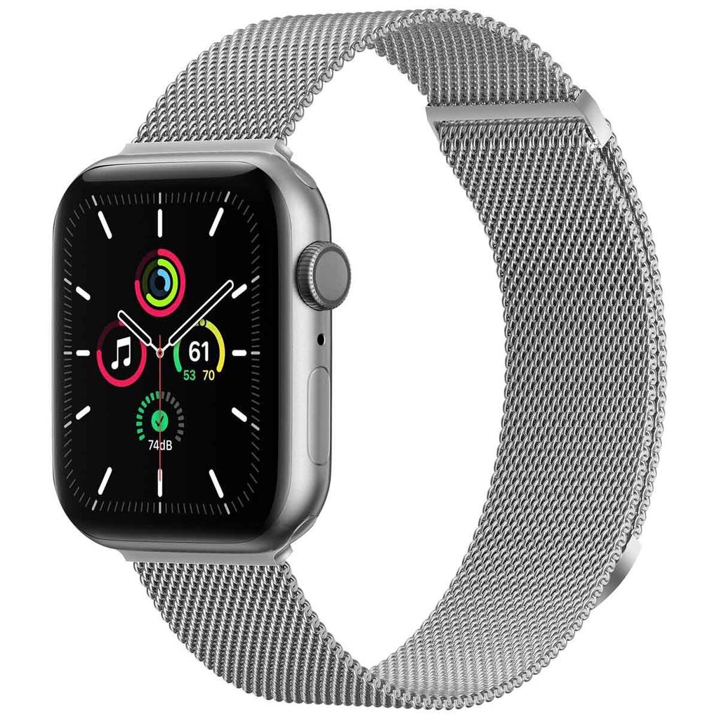 imoshion Magnetisches Milanaise Armband für das Watch Series 1 - 11 / SE / Ultra (44/45/46/49 mm) - Größe M - Silber