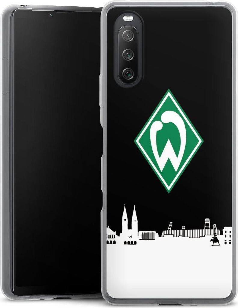 DeinDesign Slim Hülle für Sony Xperia 10 III Silikon Case Ultra Dünn Handyhülle Offizielles Lizenzprodukt SV Werder Bremen Skyline