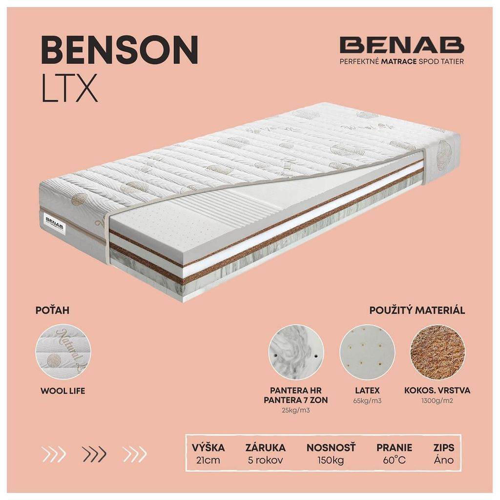 Latexový matrac Benab Benson LTX Matrac 90 x 200 cm H4 / H5 Obrázok produktu 