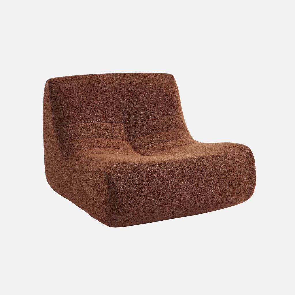 sweeek - Sessel mit strukturiertem Bouclé-Bezug, 1 Sitzer - Terrakotta