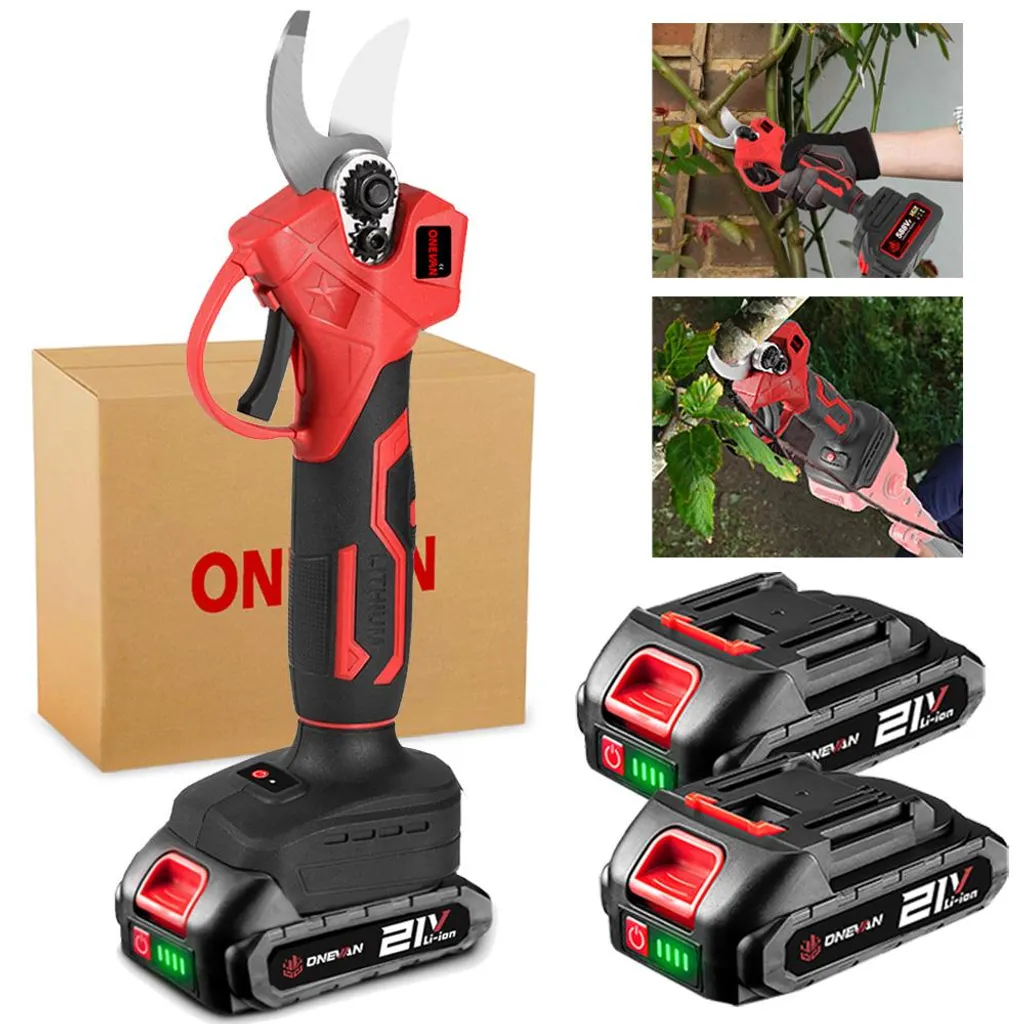 Sécateur électrique sans fil 30mm avec 2 batteries et lames en acier SK5