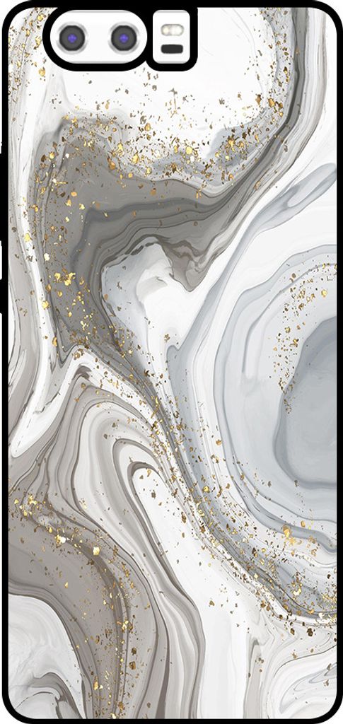 Smartphonica Telefon Fall geeignet für Huawei P10 mit Marmor-Druck - TPU zurück Abdeckung Fall Marmor-Design - Silber
