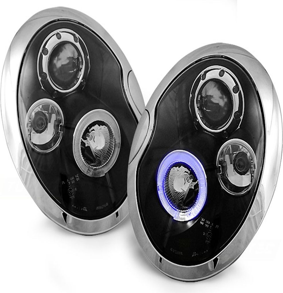 Scheinwerfer Angel Eyes passend für Mini R50 R52 R53 Bj. 01-06 Schwarz