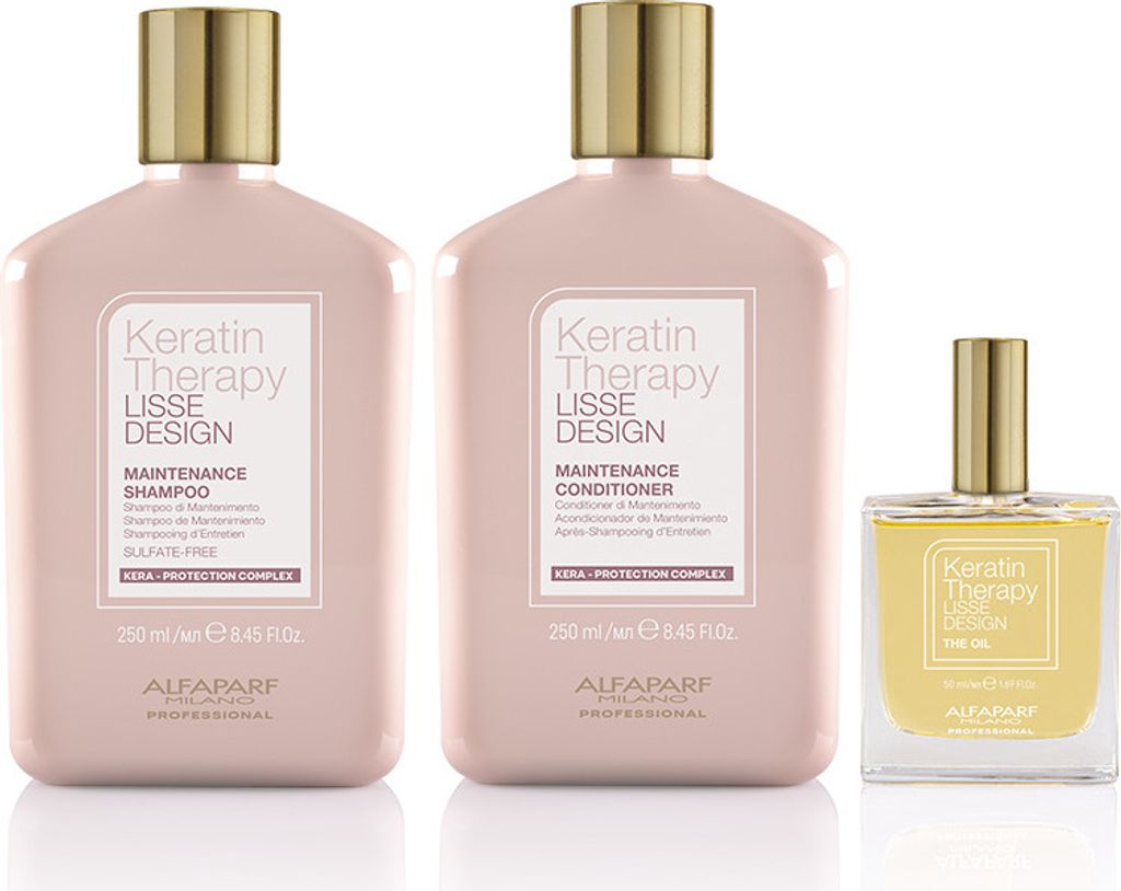 Alfaparf Keratin Therapy Maintenance Shampoo 250ml + Conditioner 250ml + Oil 50ml