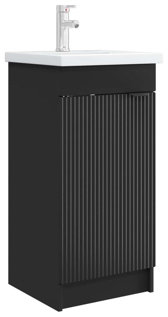 Badezimmerschrank mit Waschbecken Schwarz 42 x 40 x 84,5 cm