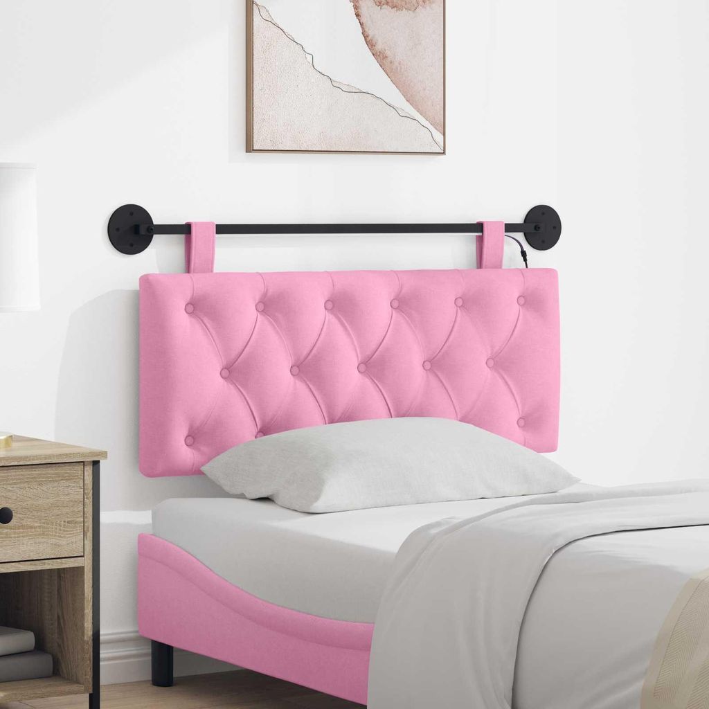 Möbel Hängendes Kopfteil Mit LED Licht Rosa StoffKopfteile - Kopfteile c5388