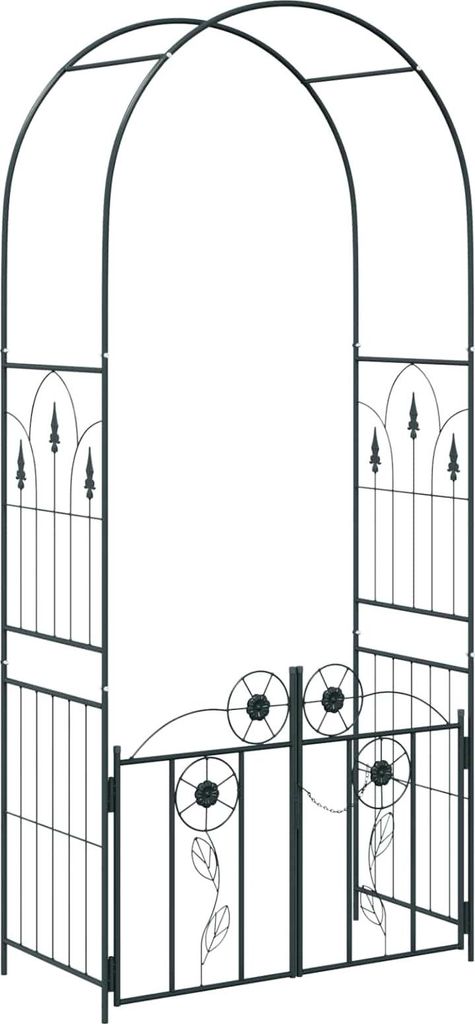 vidaXL Gartenbogen mit Schloss Schwarz 102 x 50 x 218 cm