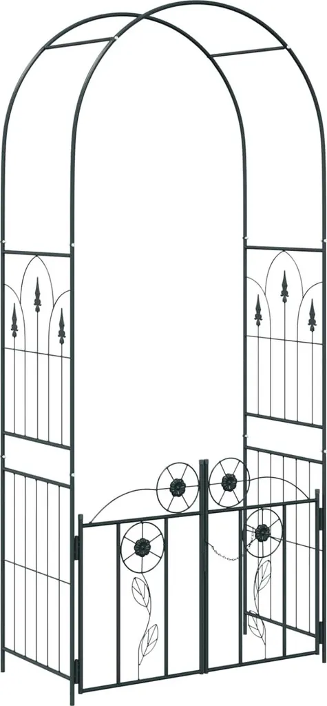 Arche de jardin en métal avec porte verrouillable pour rosiers grimpants
