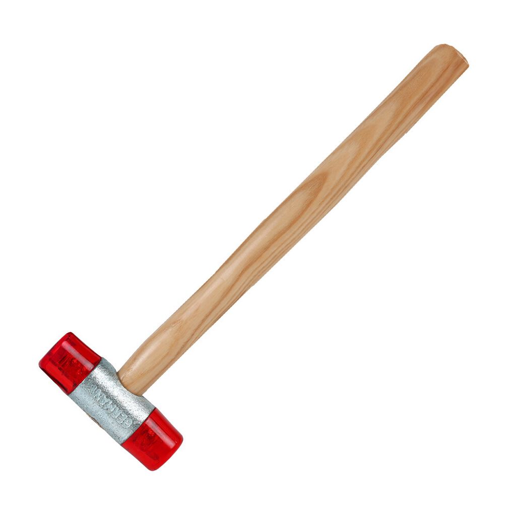 Dönges Kunststoffhammer mit lackiertem Eschenstiel, 27 mm, Rot (Gummihammer)