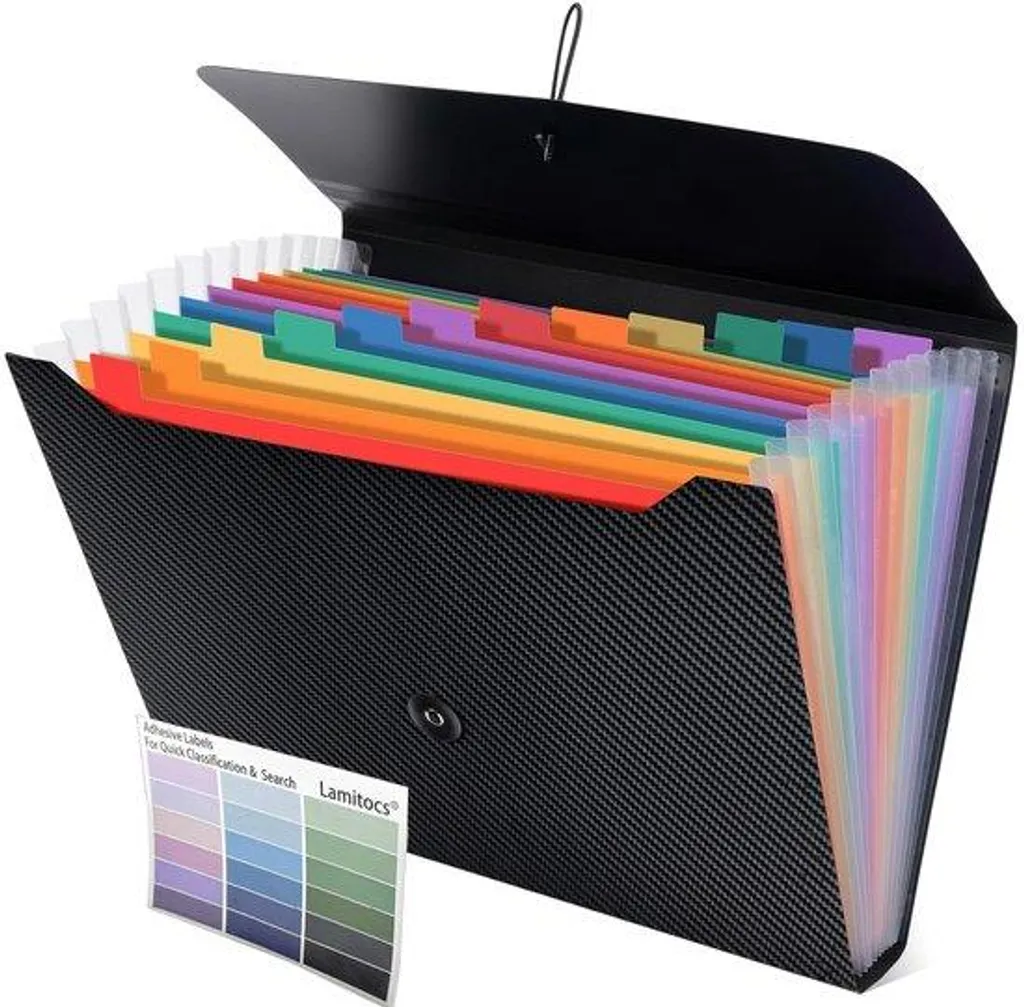 Pochette accordéon imperméable 13 compartiments pour 360 feuilles A4