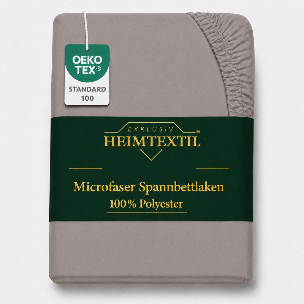 Microfaser Marke Spannbettlaken 120 x 200 cm + 30 cm Grau