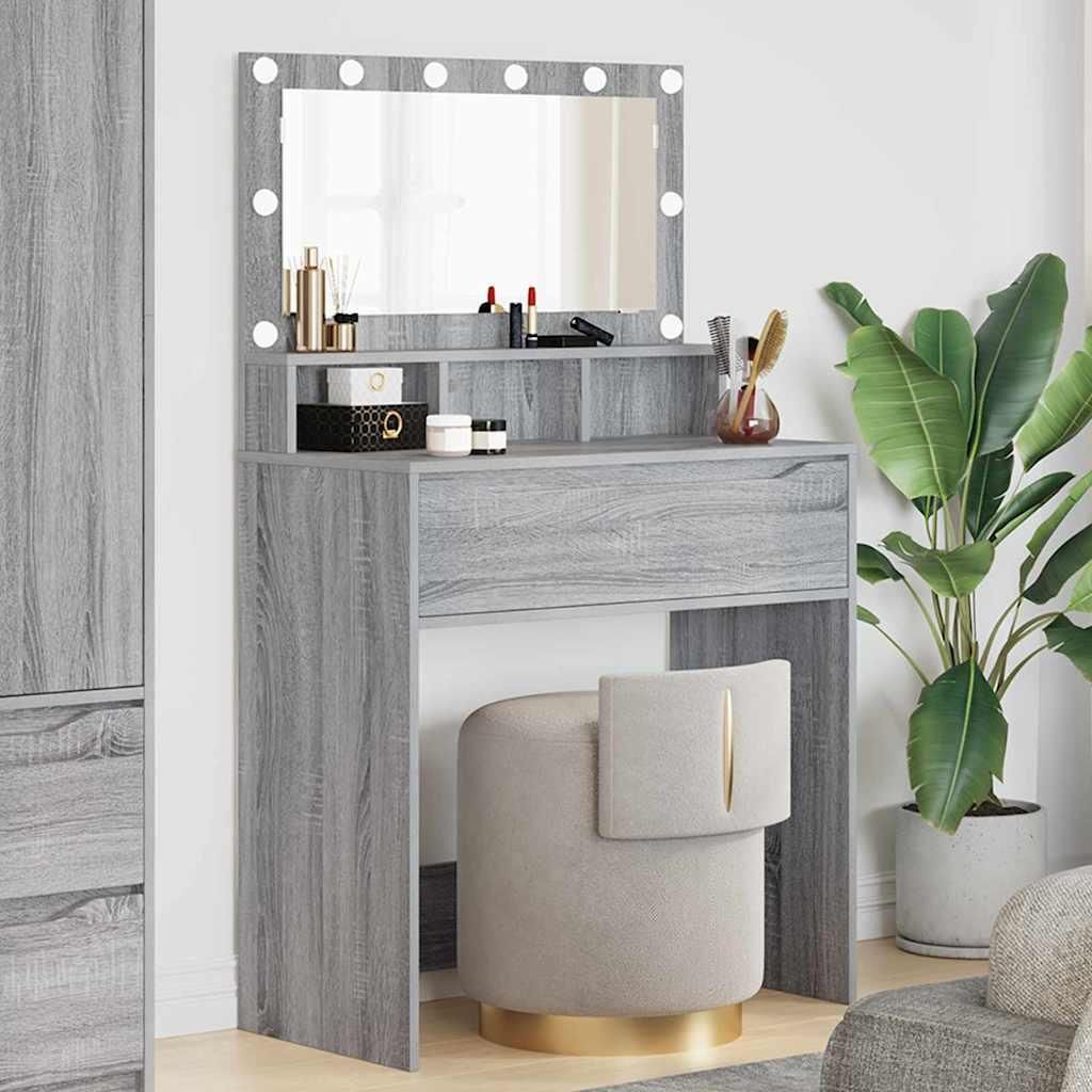 "Schlussverkauf" moderne Schminktisch für Schlafzimmer - Schlafzimmer-Frisiertische - Graues Sonoma 80x39,6x135 cm C17202