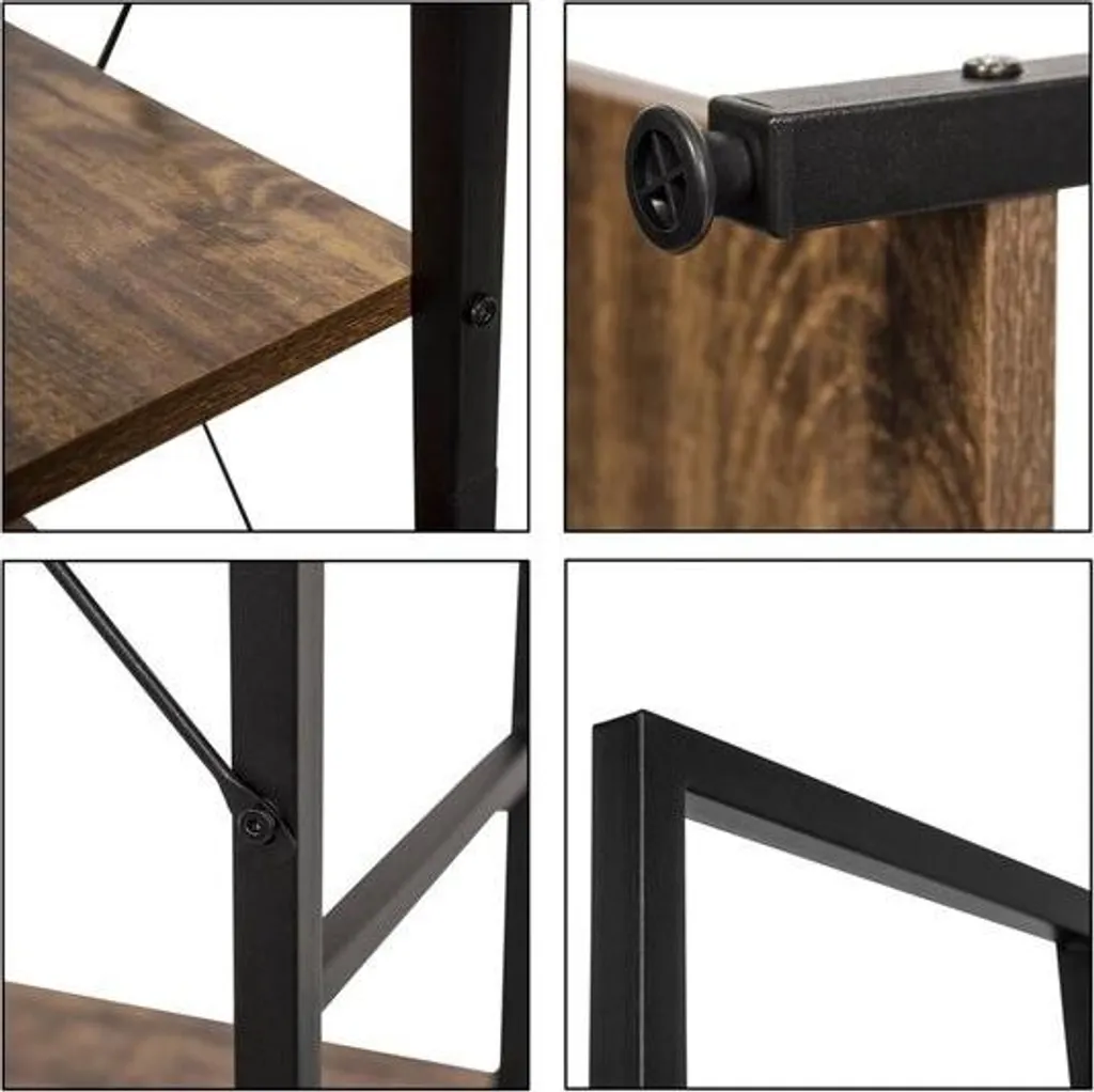 Bibliothèque Haute 180 cm Chêne Foncé 6 Étages Design Moderne et Robuste