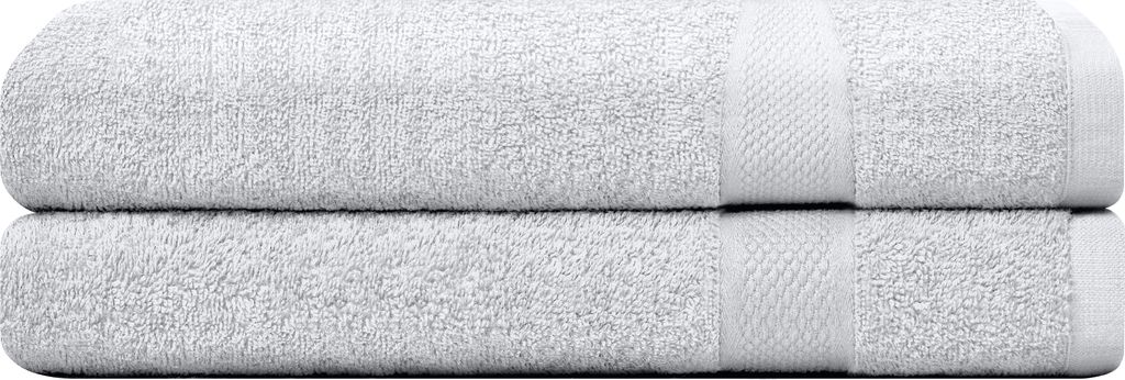 CAMRY Handtuch Set 2-teilig - 2 Handtücher 50x100 cm aus 100% Baumwolle - weiche und saugstarke Tücher in Farbe Silber