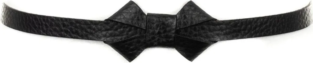Vanzetti Pelle Cintura 15mm Metallic Bow Belt W60 Nero Lucido
