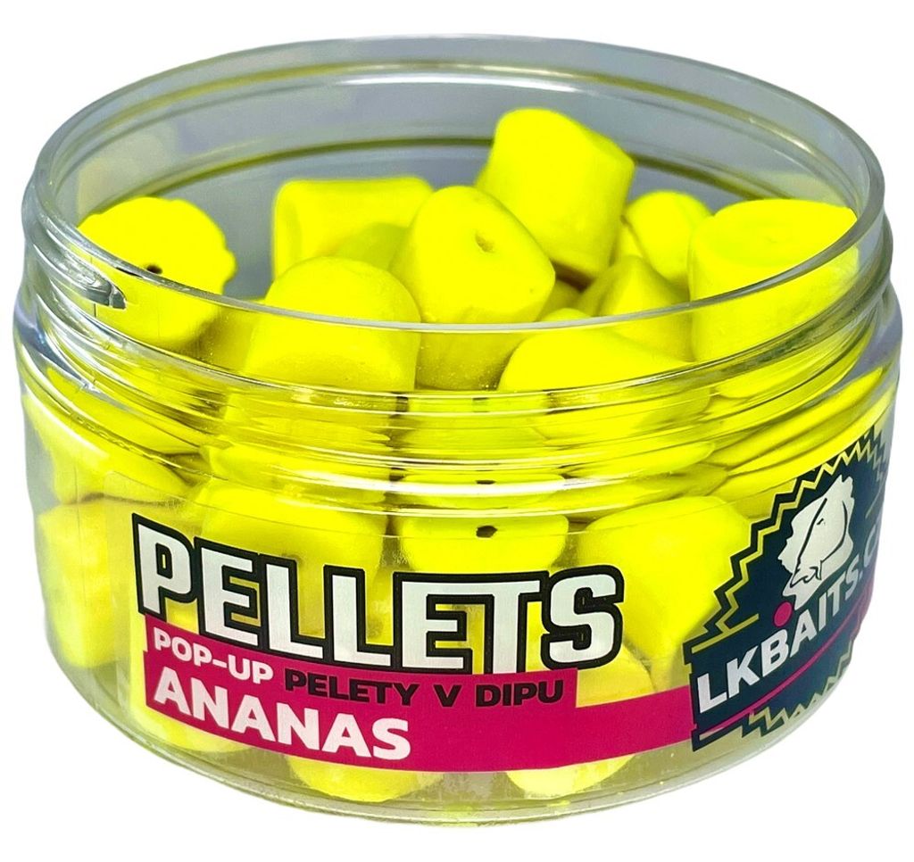 LK Baits pelety v dipu Pop Up 12mm 40g Příchuť: Ananas Obrázek produktu 