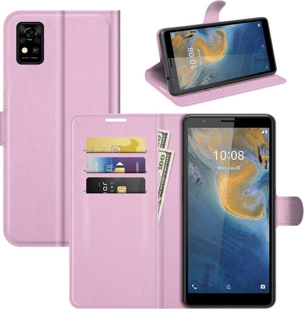 Schutzhülle für ZTE Blade A31 Case Handy Hülle Cover Case Schutztasche Wallet Etuis, Farbe:Rosa