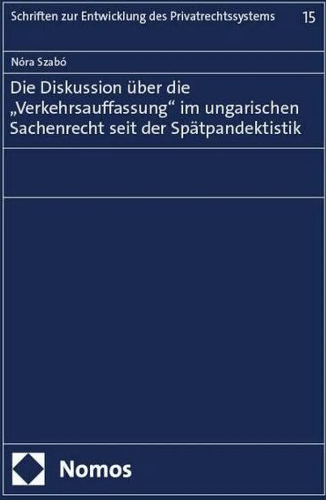 Droit des biens hongrois : Étude de la Verkehrsauffassung en format relié