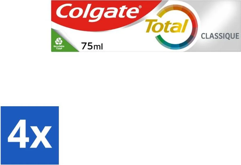 Colgate - Total Classic - Dentifricio - 75 ml - Confezione risparmio - 4 pezzi