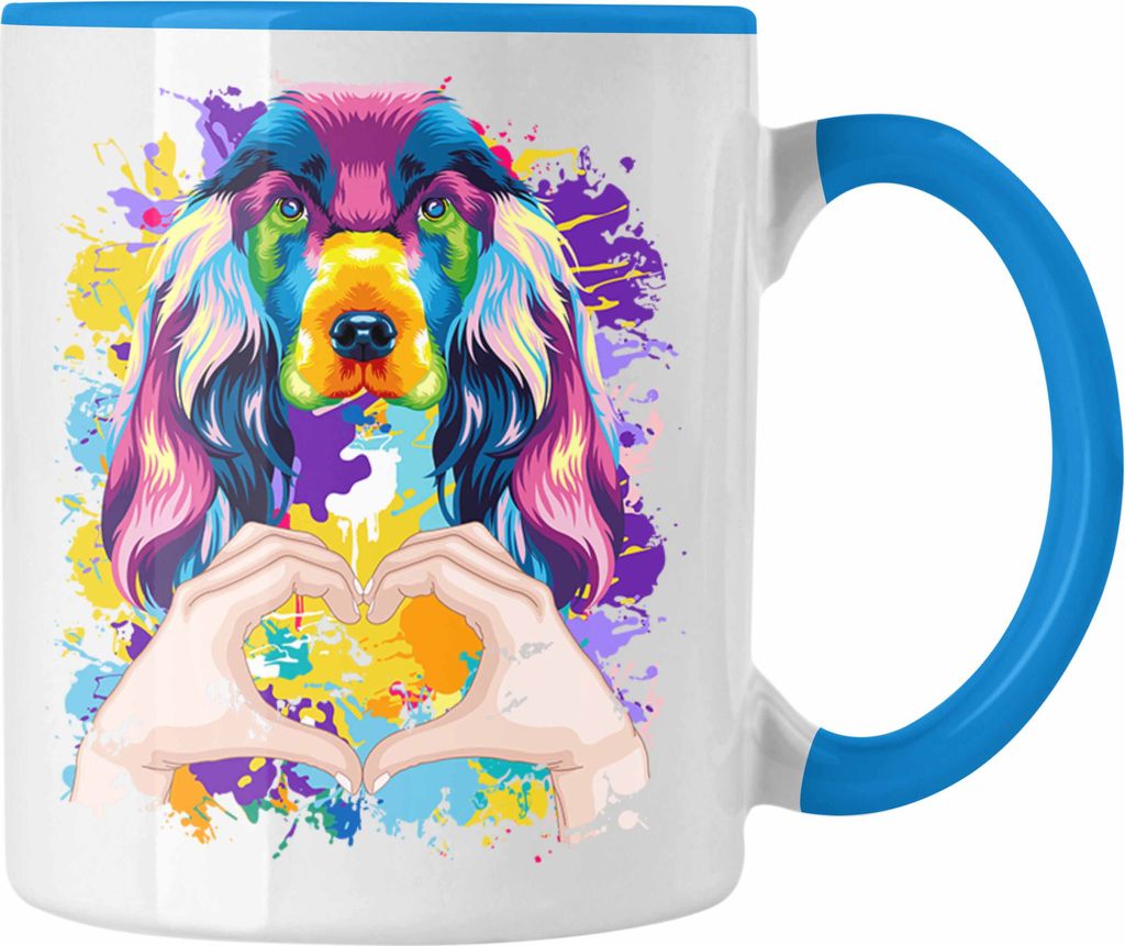 Trendation - Cocker Spaniel Besitzer Farbe Love Tasse Geschenk Lustiger Spruch Geschenkidee Cocker Spaniel Besitzerin (Blau)