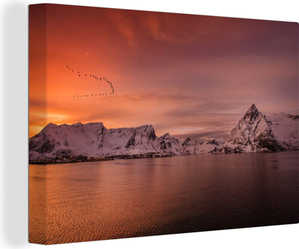OneMillionCanvasses - Leinwandbilder - 150x100 cm, Surfen bei Sonnenuntergang, Wandbilder Kunstdruck Wanddekoration