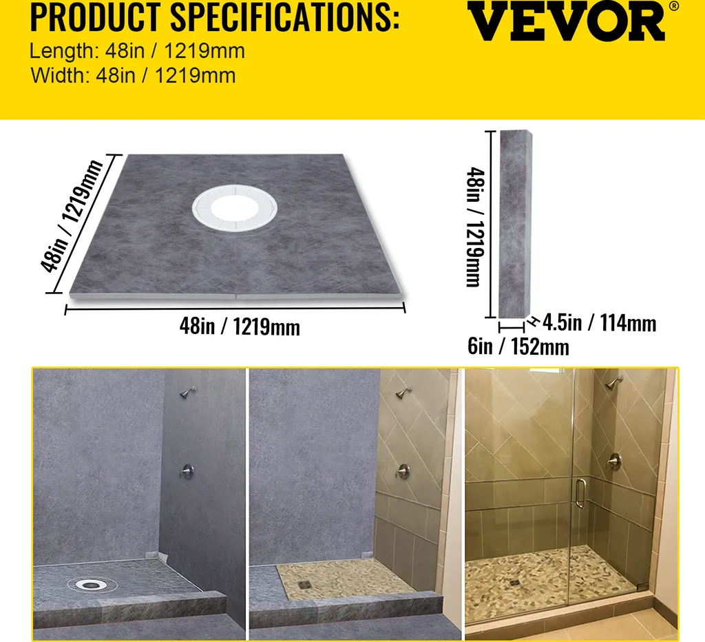 Kit étanchéité douche anti-fuite 122 cm avec siphon inox et pente - 7