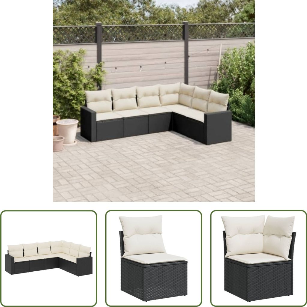 The Living Store 6-tlg. Garten-Sofagarnitur mit Kissen Produktbild 