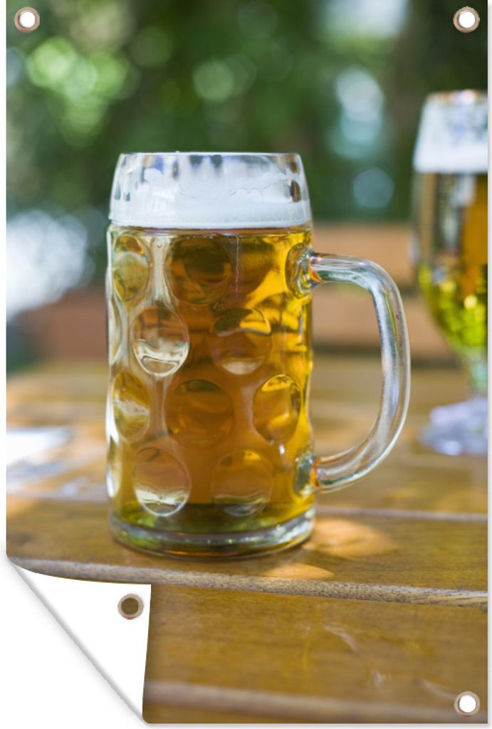 MuchoWow 60x90 cm Outdoor-Poster Gartendeko Sichtschutz Garten Poster für den Garten Anzeige eines Bierkruges