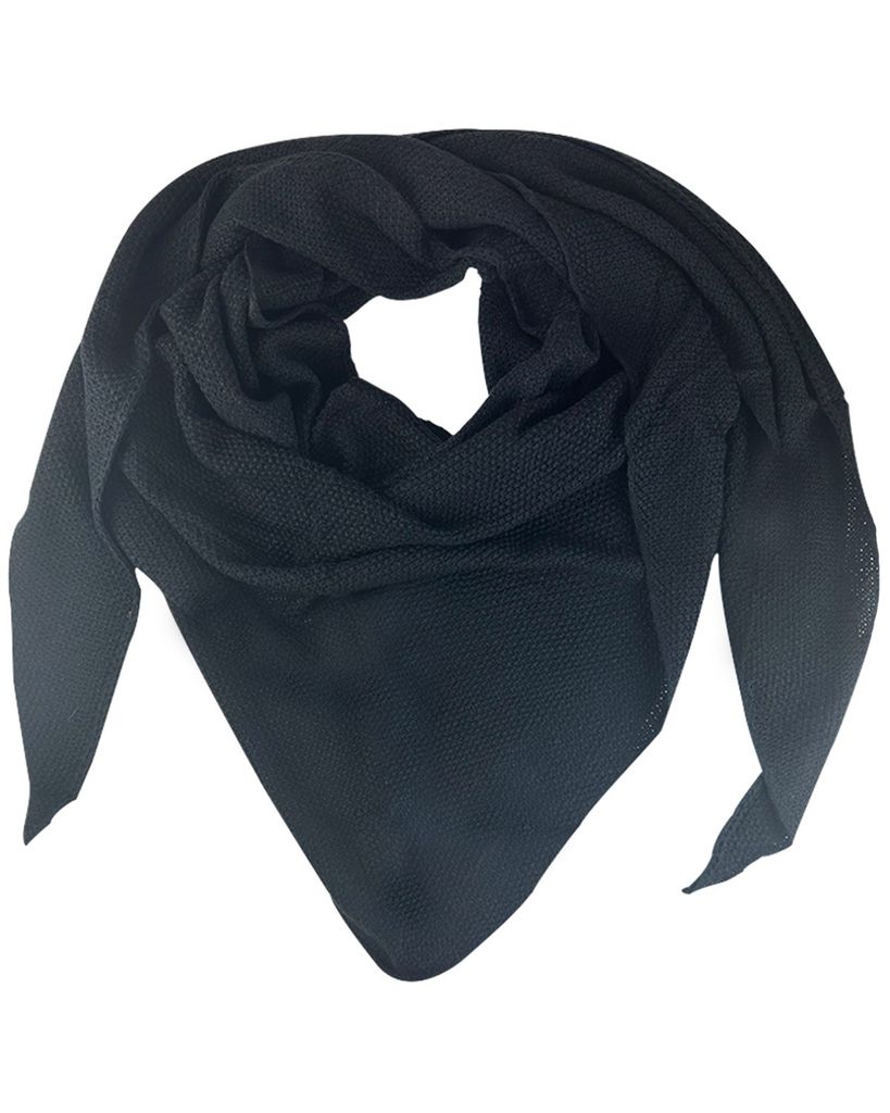 XL Strick Dreieckstuch - Schal 200 x 80 cm | Schwarz