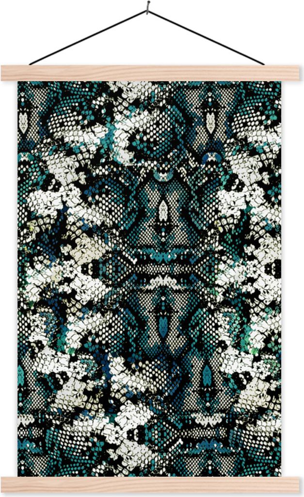 MuchoWow Textilposter Reptilien - Tiere - Haut 60x90 cm mit holzfarbenen Rahmen - Textil