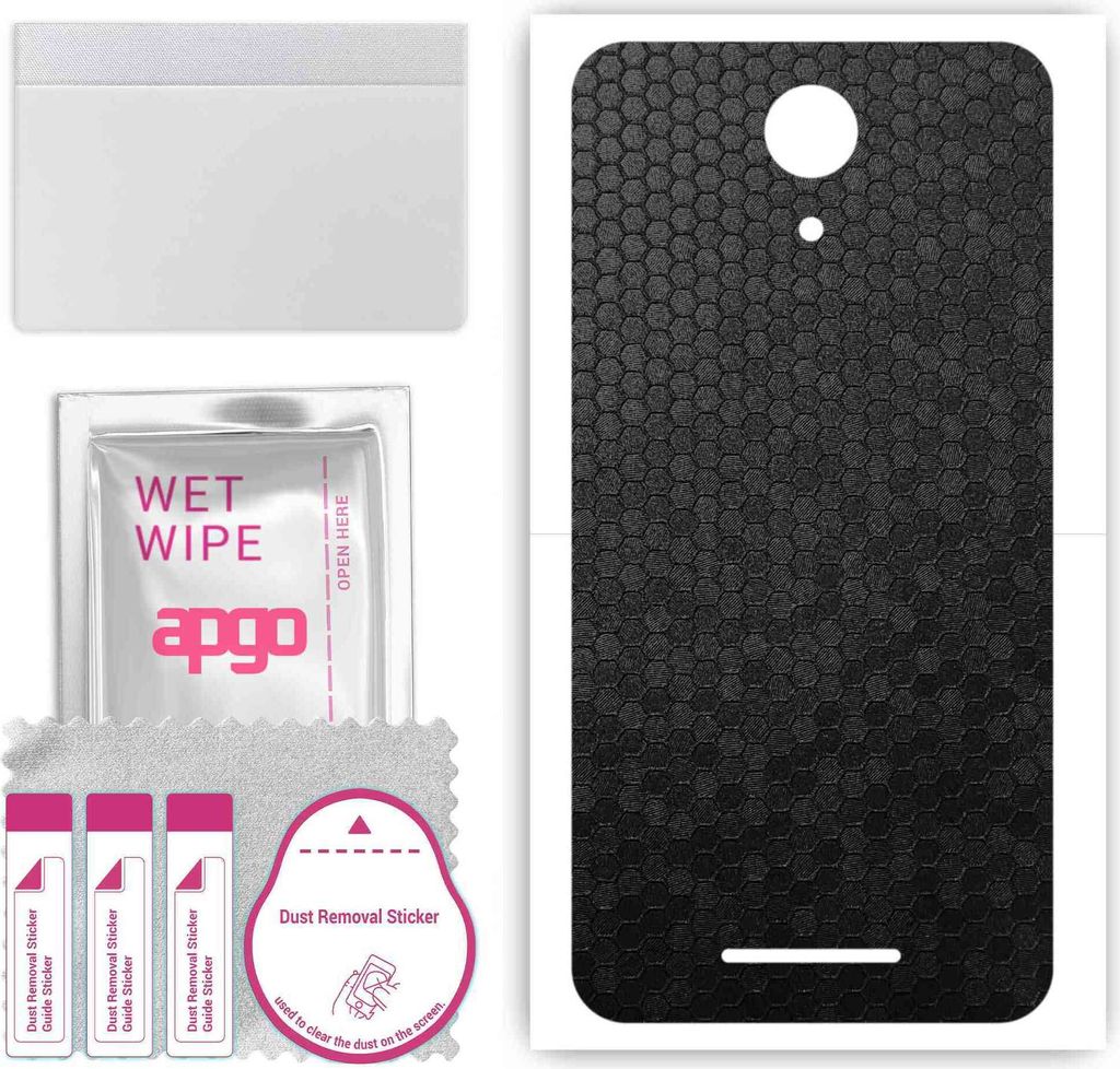 apgo Rückseite Schutzfolie, Skin, kompatibel mit TP-Link Neffos C7A, Hinten Displayschutzfolie aus Vinylfolie, kratzfest, einfache Montage - Schwa...