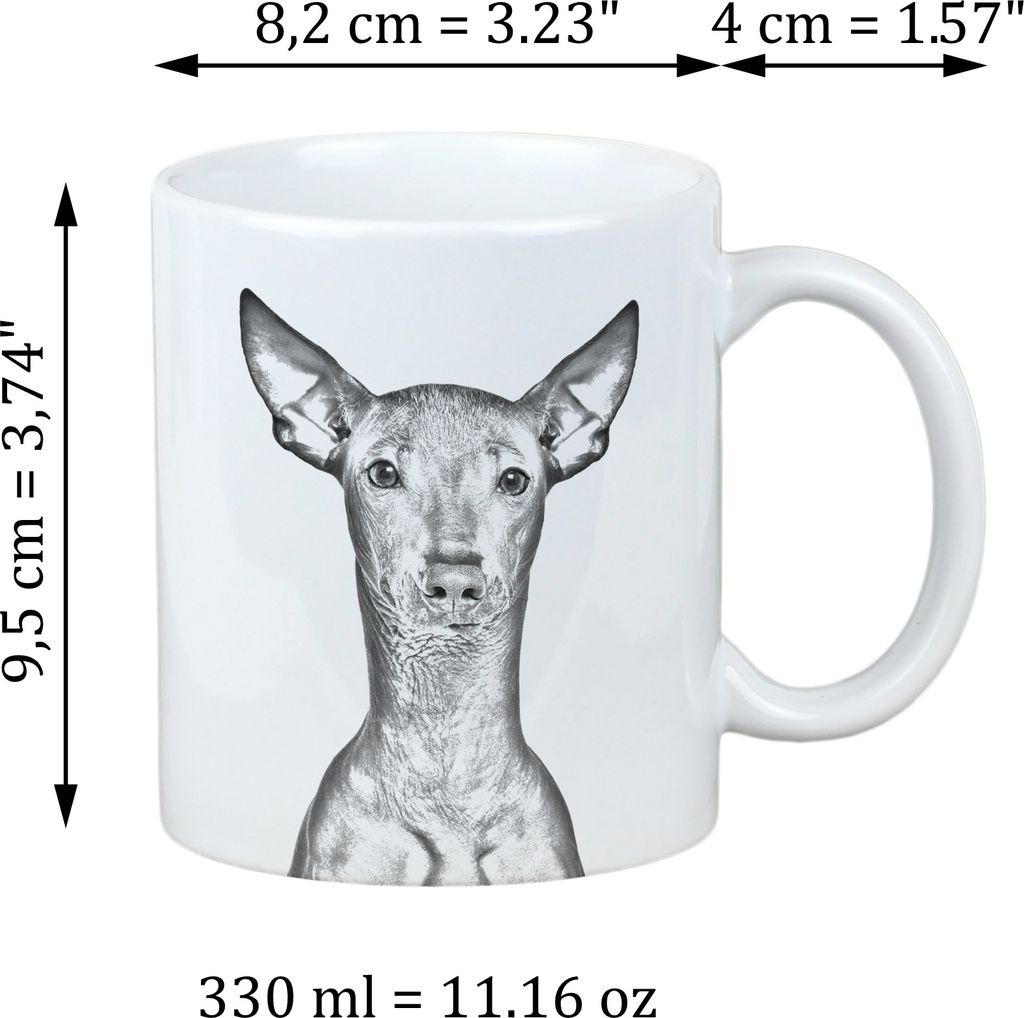 Peruanischer Nackthund, Viringo - Tasse mit Hund, fröhliche Tasse für Hundeliebhaber, personalisiertes Geschenk der Marke Art-Dog