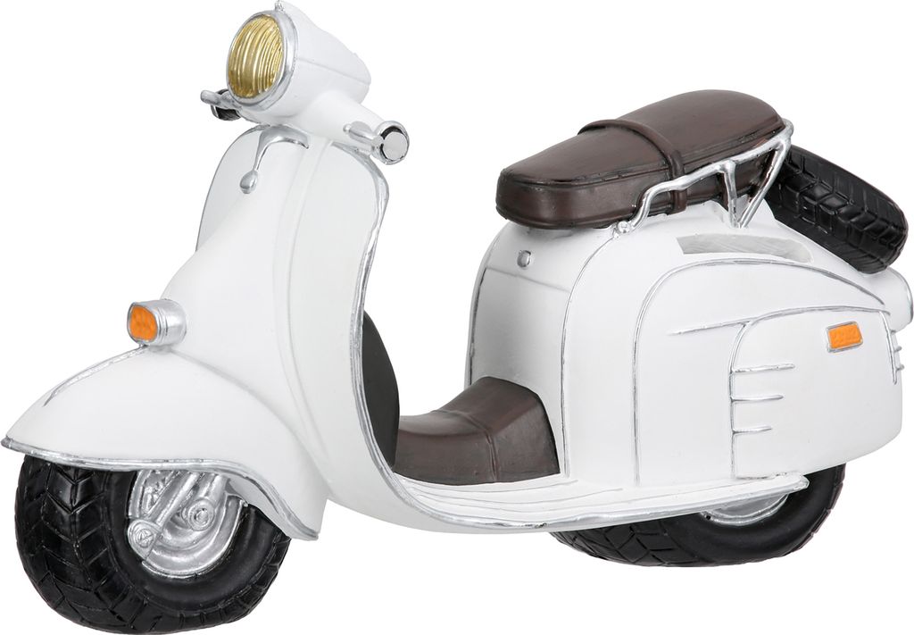 Gilde Spardose, Motorrad, "Jetina", Kunstharz, weiß, VE 3, L. 9 cm, B. 25 cm, H. 14 cm 57621 4063387576212