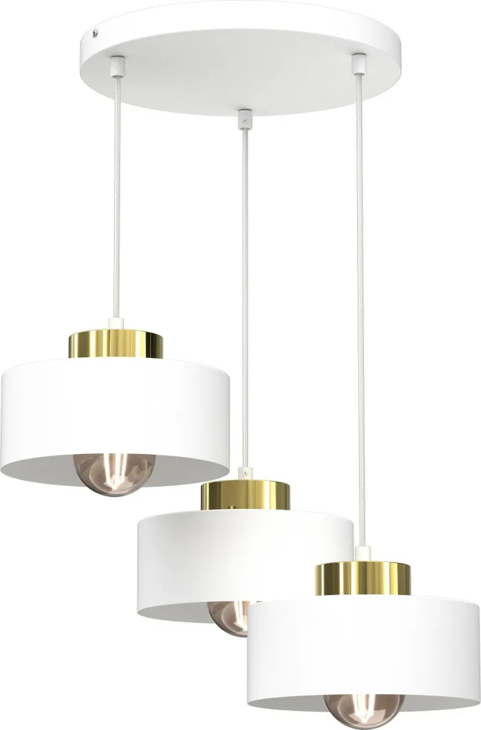 Luminex Marti Lampadario 3 Luci Bianco Oro - Illuminazione Contemporanea
