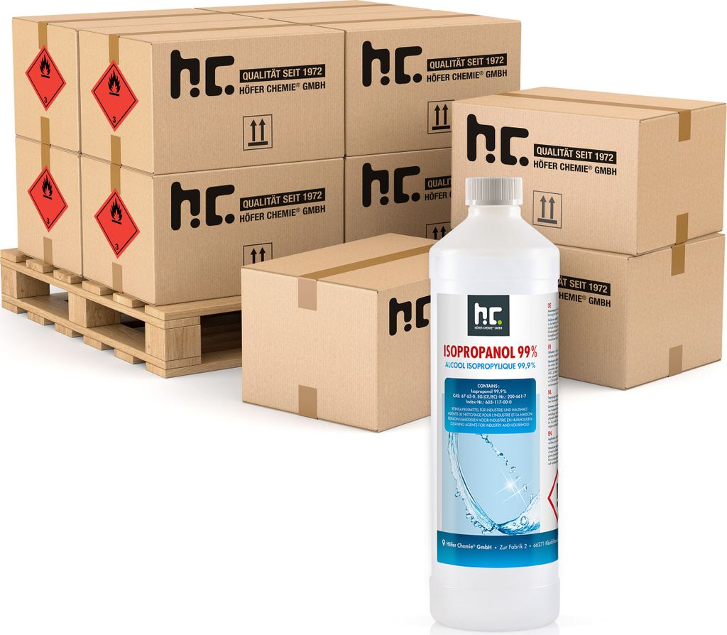 1 L Isopropanol 99,9% zur Flächenreinigung, als Lösungsmittel für Fette, Harze, Lacke, Tinte