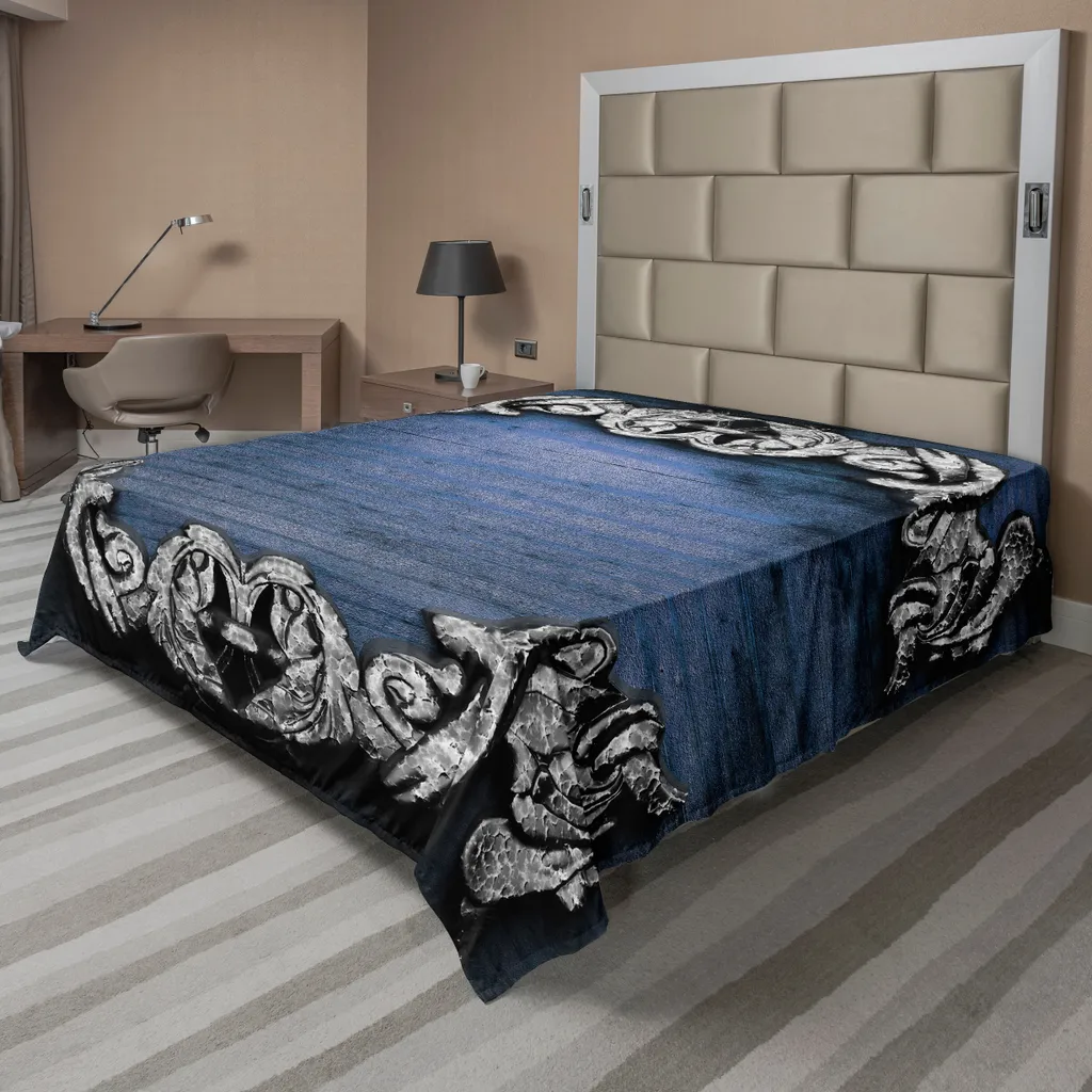Lenzuolo Antico Vittoriano ABAKUHAUS - Arte Gotica Blu e Grigio