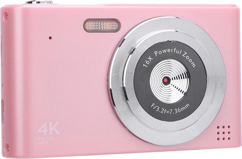 Appareil photo numérique 4K anti-shake rose : fini les vidéos floues