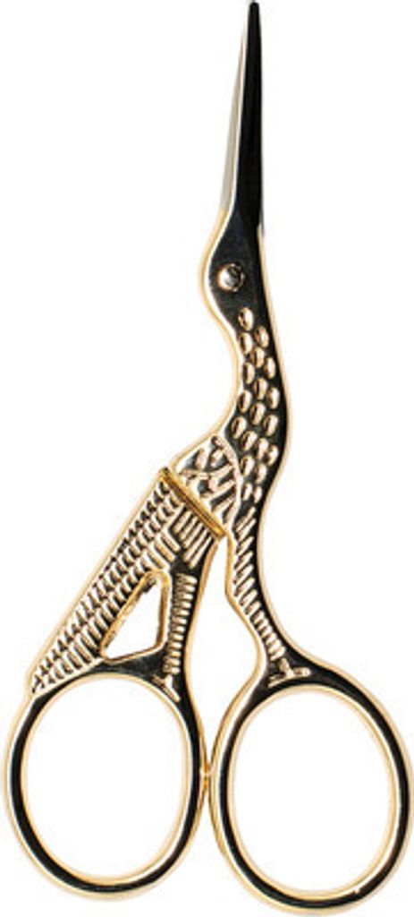 Präzisions-Storchenschere goldfarben mit feiner, schmaler Spitze für feine Handarbeiten