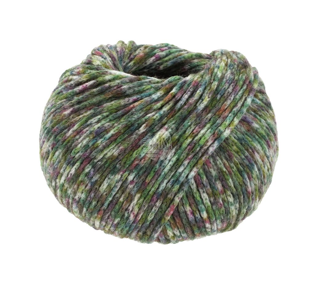Lana Grossa Cool Merino Print 103 Dunkel-/Gelb-/Graugrün/Brombeer 50g