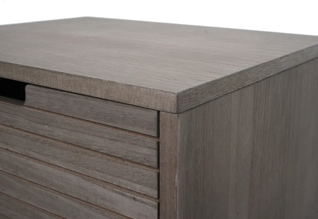 Commode Gain de Place 5 Tiroirs Design 3D Bois Métal - HWC-N90