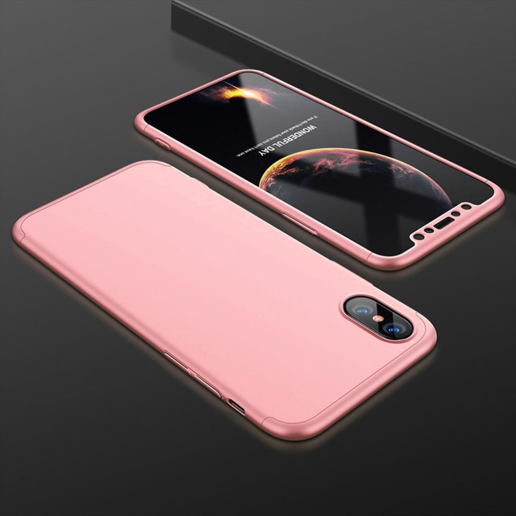 Apple iPhone XS Max 3in1 Fullbody 360 Case Rosegold
