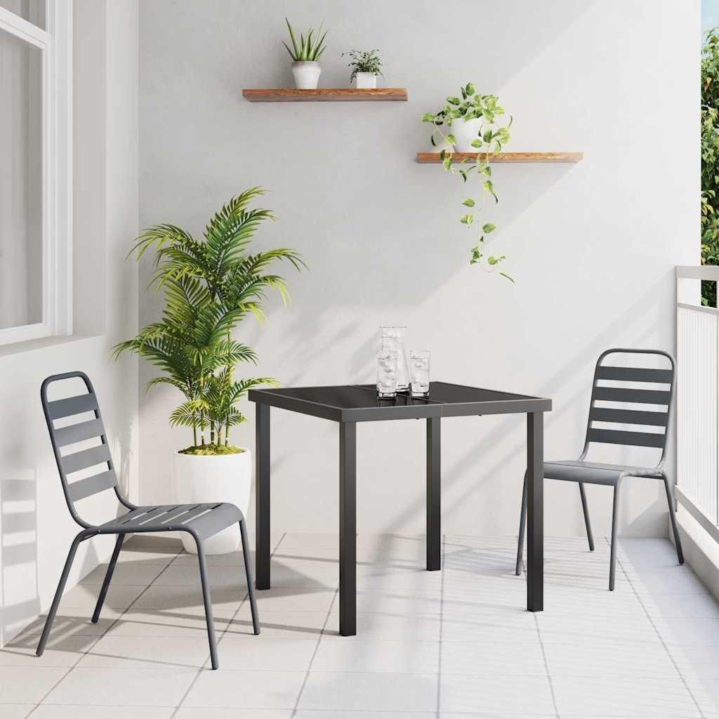Maison Exclusive - Garten Essgruppe 3 pcs Anthrazit Pulverbeschichteter Stahl