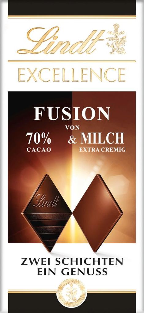 Czekolada Lindt Excellence Fusion z ciemnej na mleczną 100g Zdjęcie produktu 