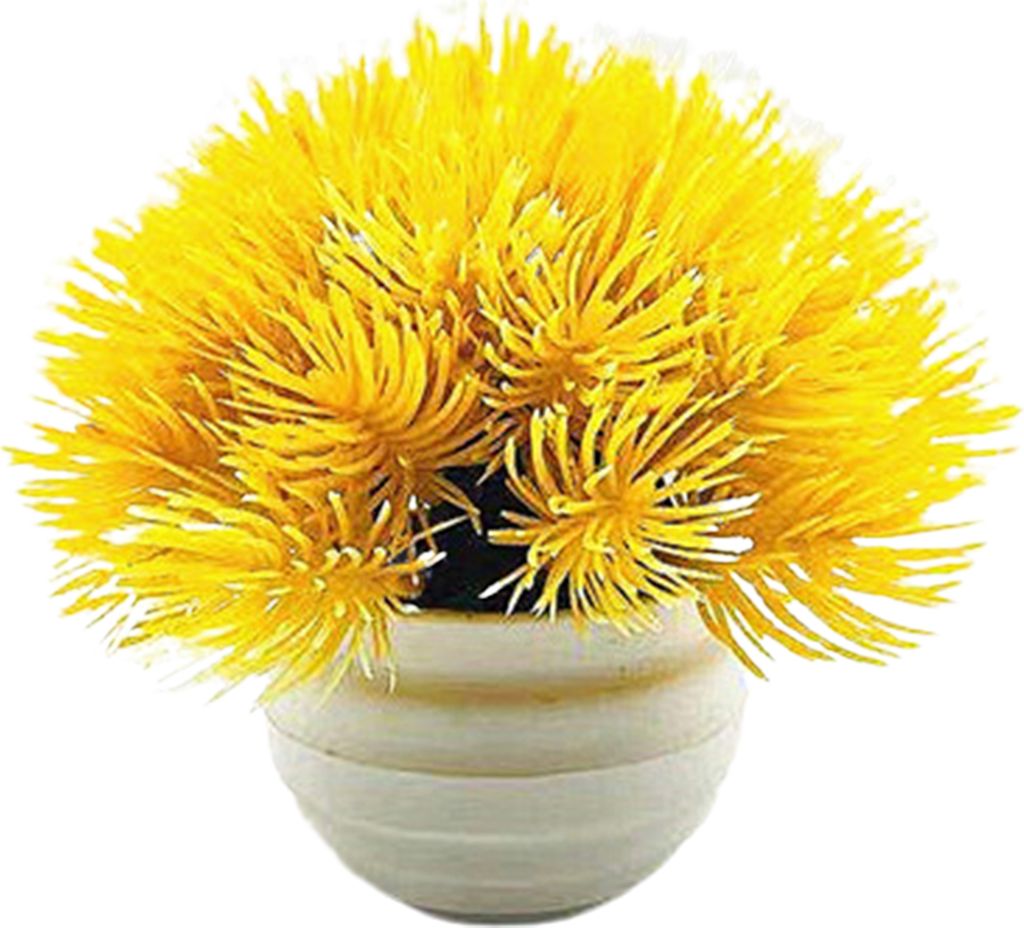 auffällige gefälschte Topf-Multi-Gebrauch Plastik Künstliche Mini-Herzstückwerke für Zuhause-Gelb