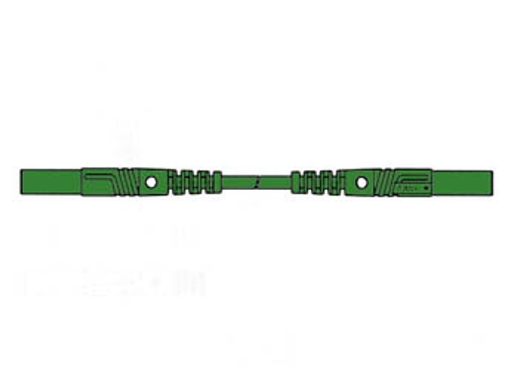 Hirschmann BERÜHRUNGSSICHERE UMSPRITZTE MESSLEITUNG 100cm, 4mm / GRÜN (MLB/GG-SH 100/1)