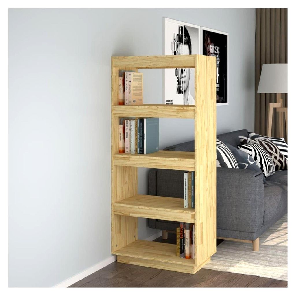 Bücherschrank Raumteiler 60x35x135 cm aus massivem Kiefernholz