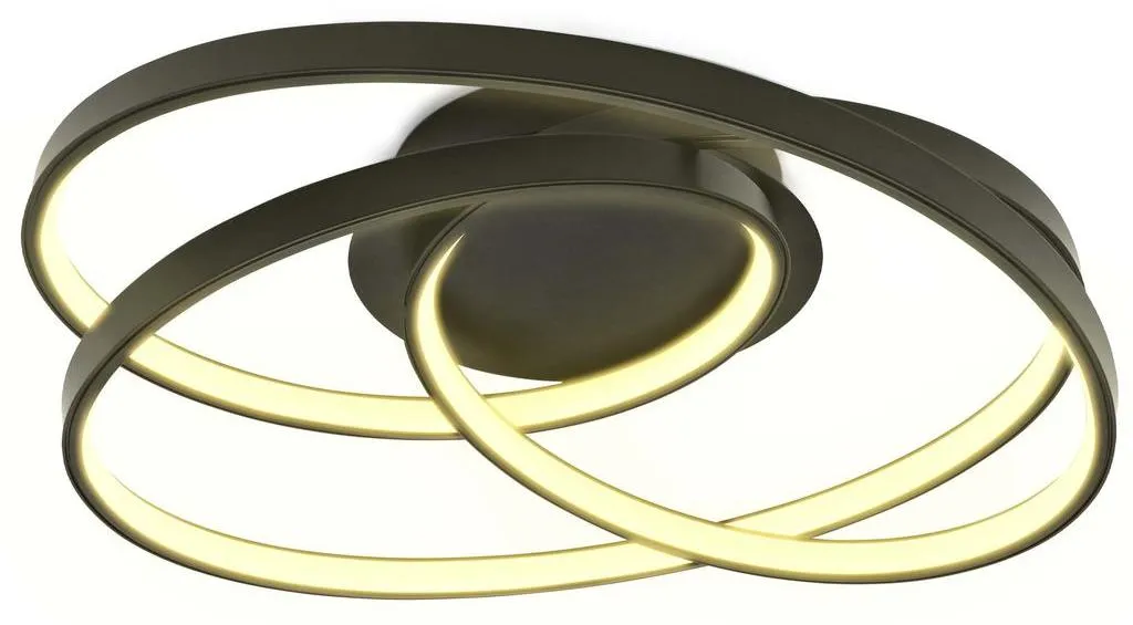 Luminaire Plafonnier LED Moderne Forme Circulaire Noir Mat 4600lm