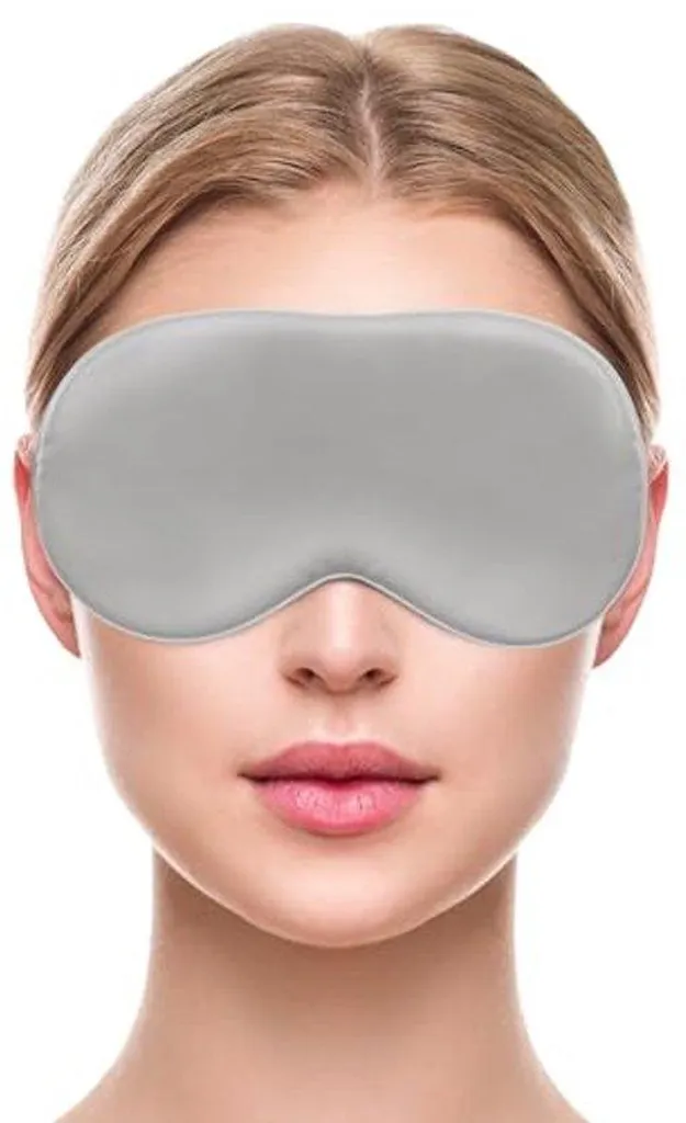 Masque de sommeil en soie grise pour couple, occultation totale et douceur