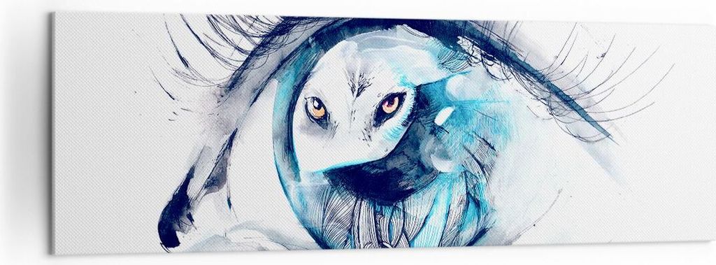 Bild auf Leinwand - Leinwandbild - Wildnis fantasie Augapfel illustration - 160x50cm - Wand Bild - Wanddeko - Leinwanddruck - Bilder - Kunstdruck -...