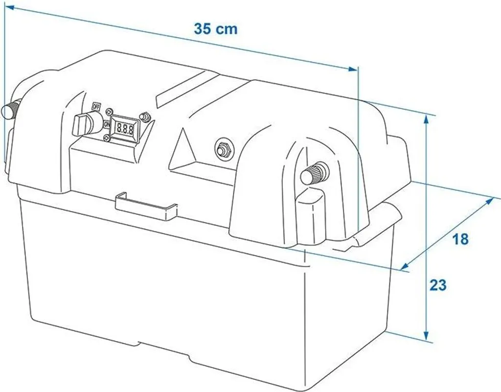 Boîte Batterie avec Voltmètre Intégré et Double Port USB de Charge